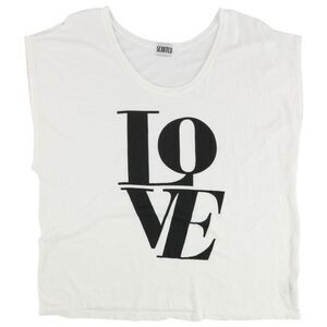 Scratch Womens Love Graphic T-Shirt, Off-White, NWT